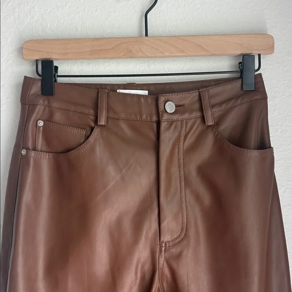 WhoWoreWhat Faux Leather Brown size 25 - Picture 3 of 5